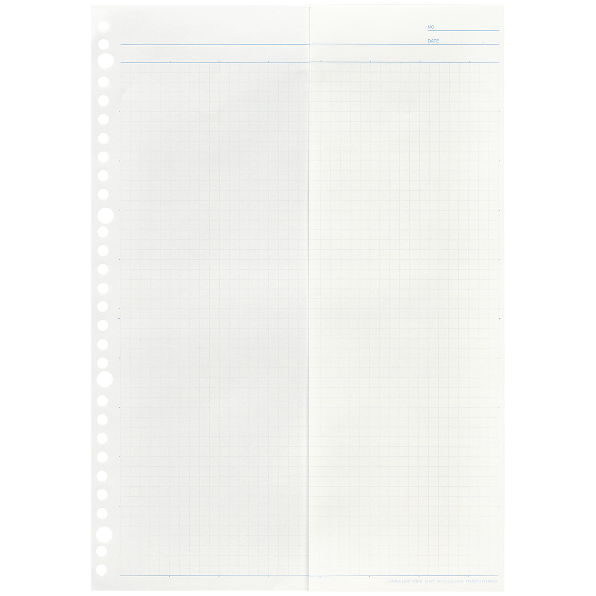 マルマン　Ａ４　ルーズリーフ　ワイド　５ｍｍ方眼　１５枚