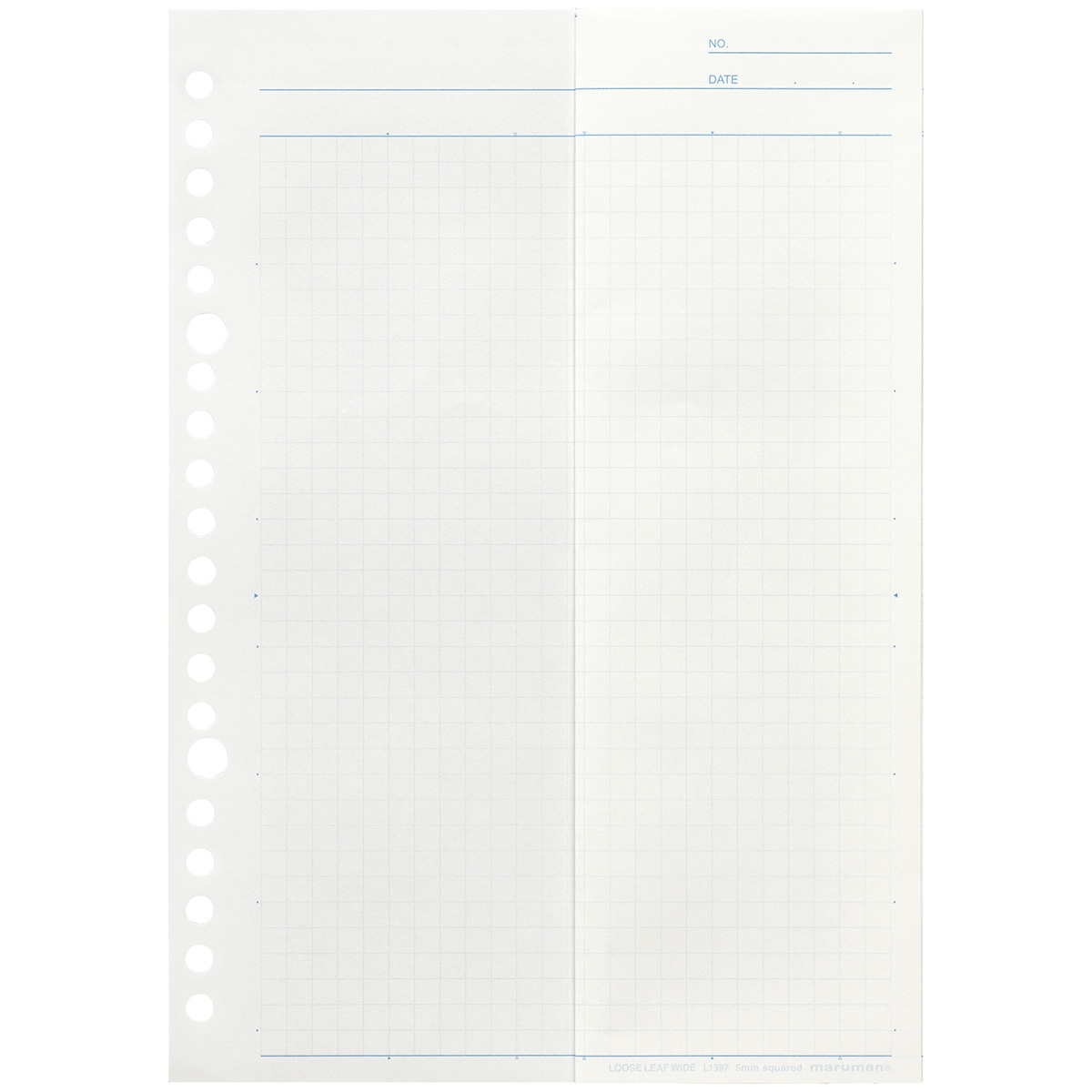 マルマン　Ａ５　ルーズリーフ　ワイド　５ｍｍ方眼　１５枚