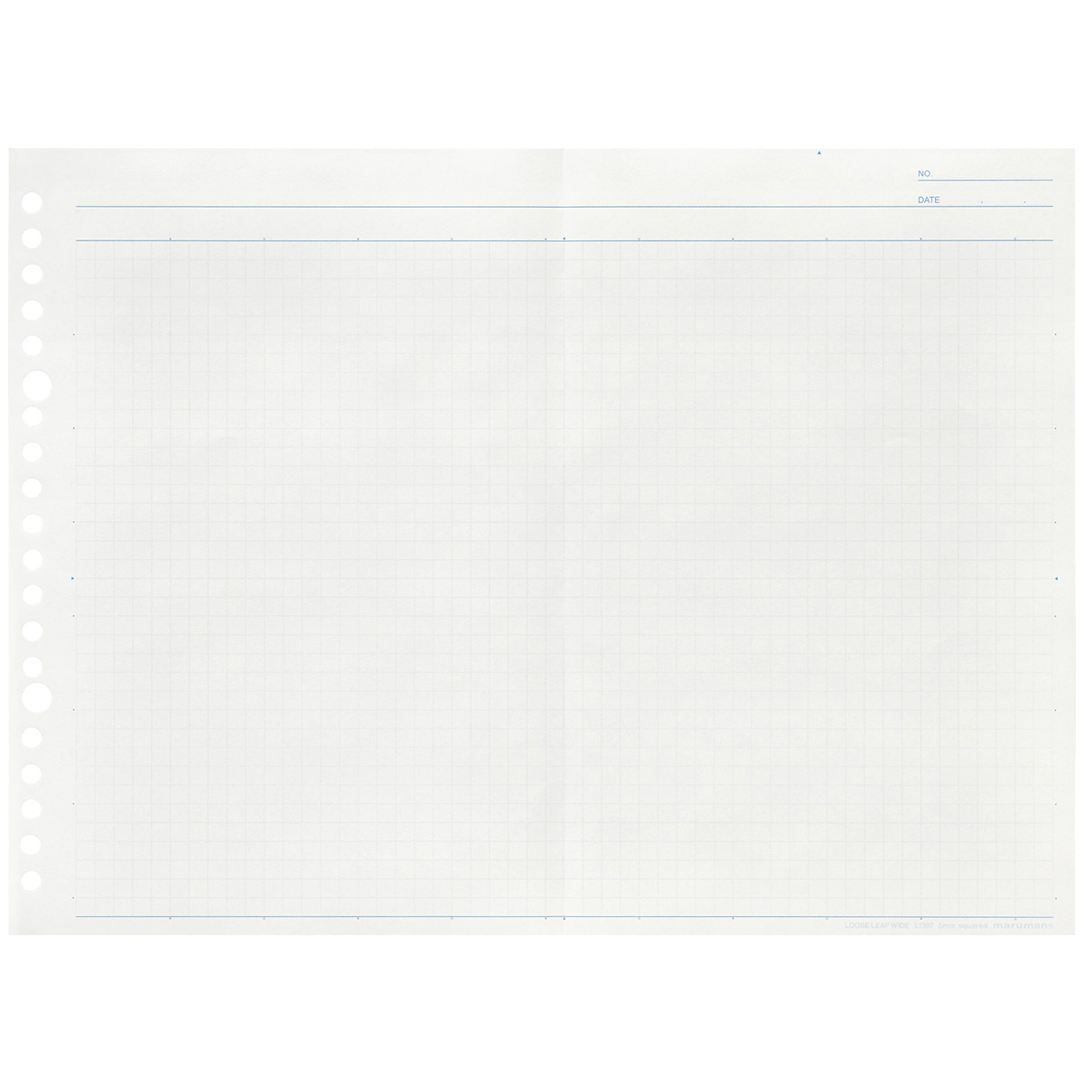 マルマン　Ａ５　ルーズリーフ　ワイド　５ｍｍ方眼　１５枚