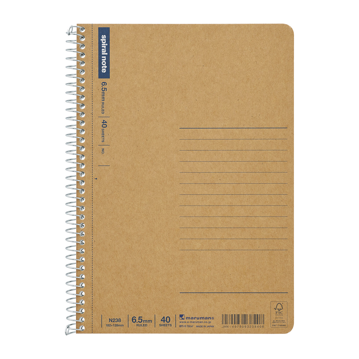 マルマン　Ｂ６　スパイラルノート　横罫４０枚　