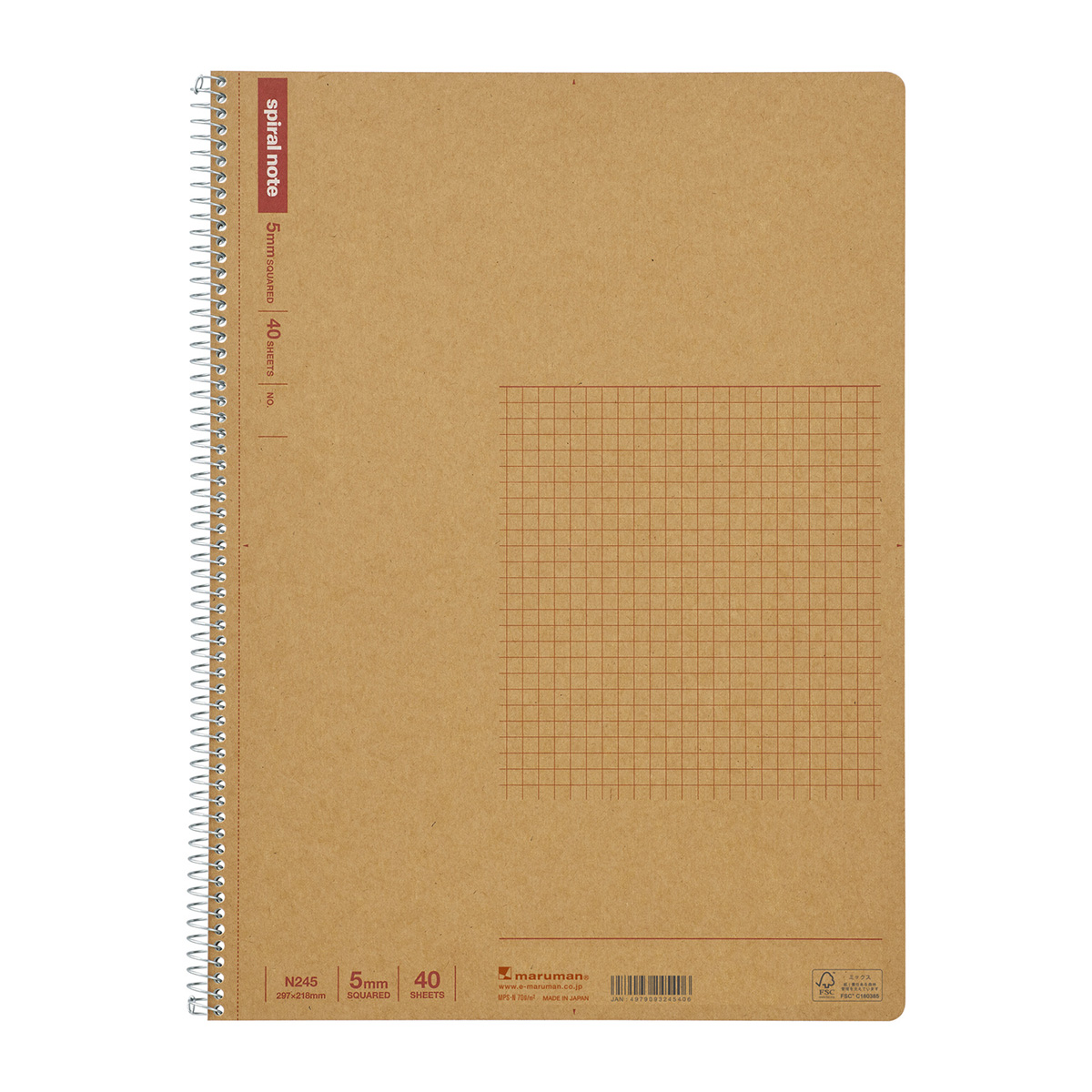 マルマン　Ａ４　スパイラルノート　方眼罫４０枚　