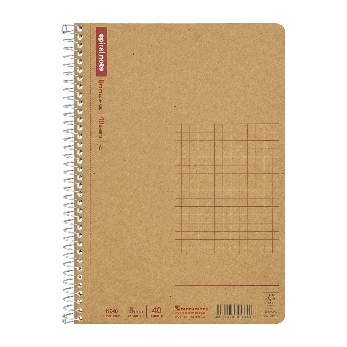 マルマン　Ｂ６　スパイラルノート　方眼罫４０枚　