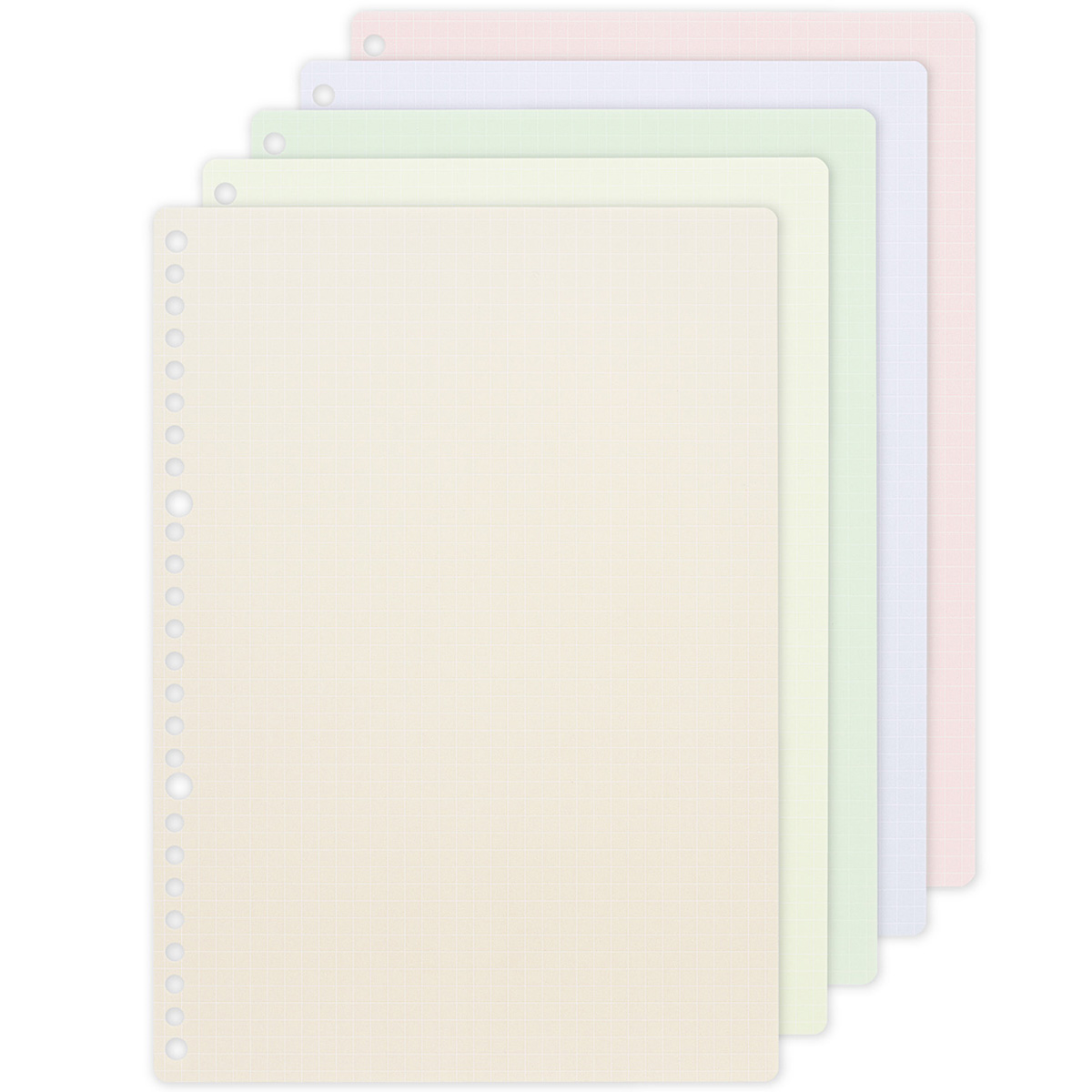 マルマン　Ｂ５　ルーズリーフ　くすみカラーアソート　６０枚（５色×１２枚）