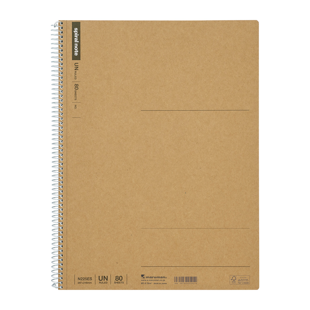 マルマン　Ａ４　スパイラルノート　無地８０枚