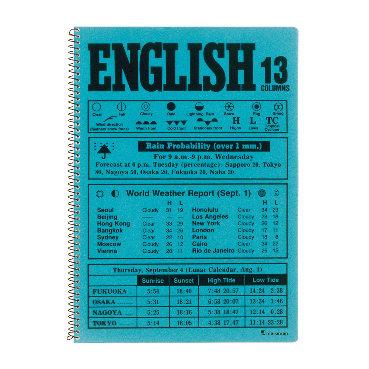 マルマン　Ｂ５　ノート　英習字罫　１３段グリーン　Ｎ５２４A－０３　３５枚