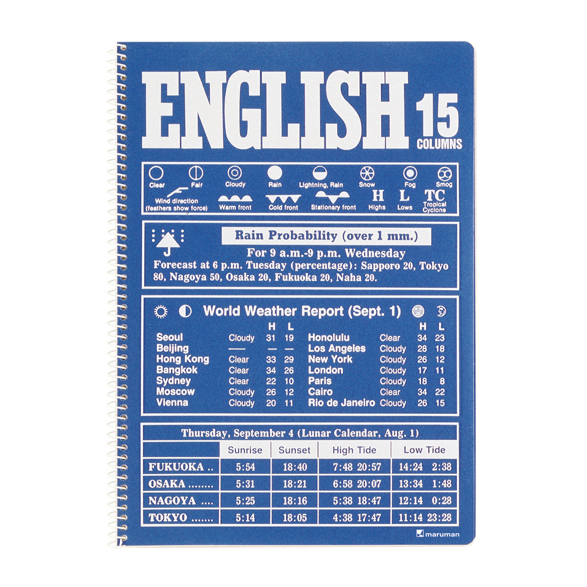 マルマン　Ｂ５　ノート　英習字罫　１５段ブルー　Ｎ５２６A－０２　３５枚