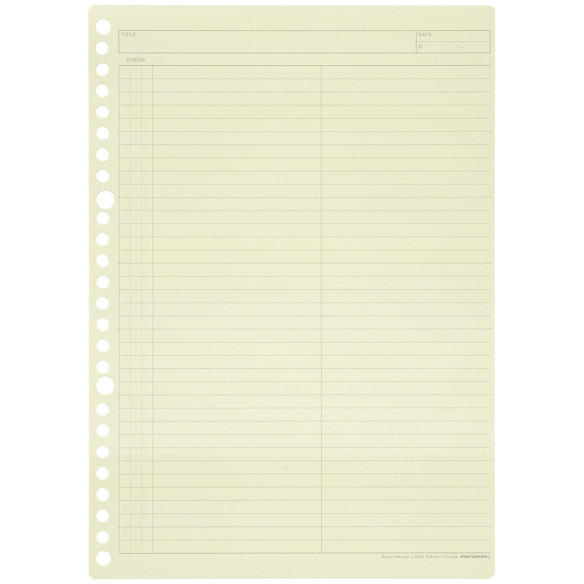 マルマン　Ｂ５ルーズリーフ　暗記罫６ｍｍ　ミックス　３０枚（３色×１０枚）