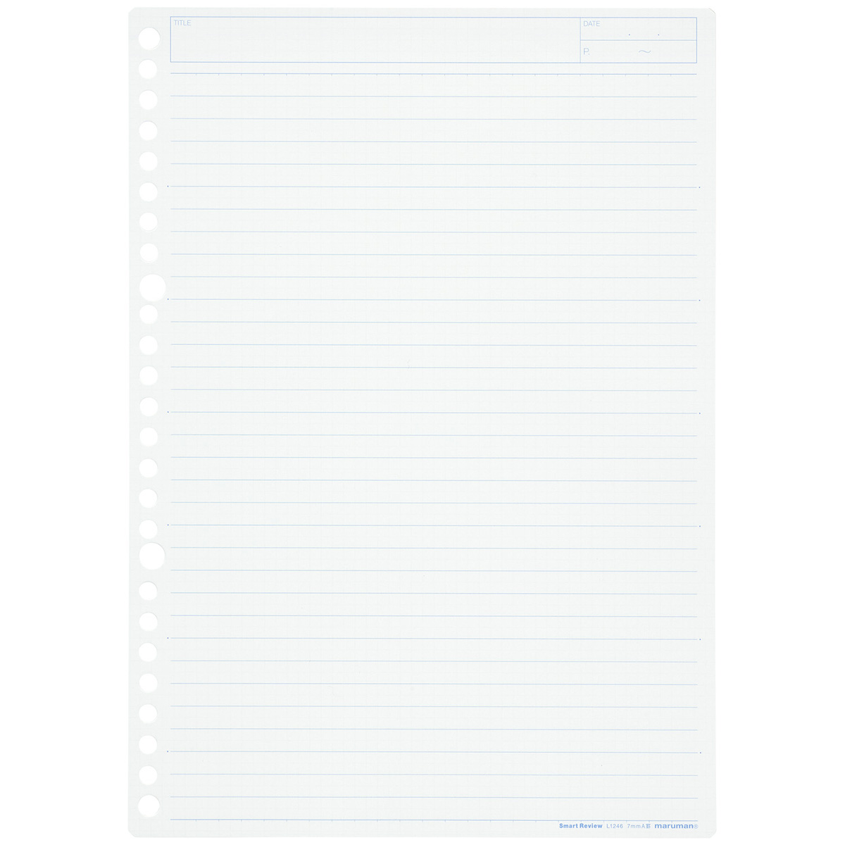 マルマン　Ｂ５ルーズリーフ　サポート罫　７ｍｍ　５０枚