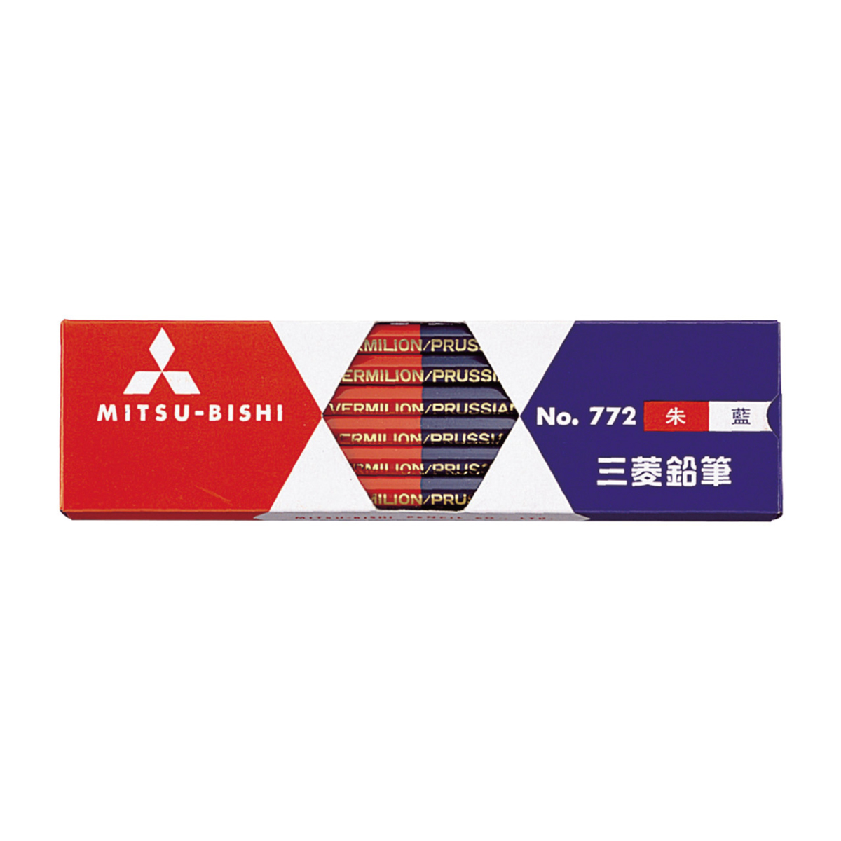 三菱鉛筆　朱藍鉛筆　７７２　六角　Ｋ７７２　ダース（１２本）