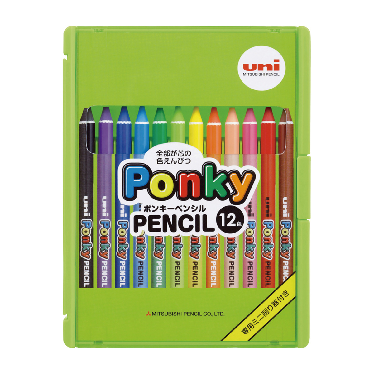 三菱鉛筆　色鉛筆８００ポンキー　１２色セット　Ｋ８００ＰＫ１２ＣＬＴ　