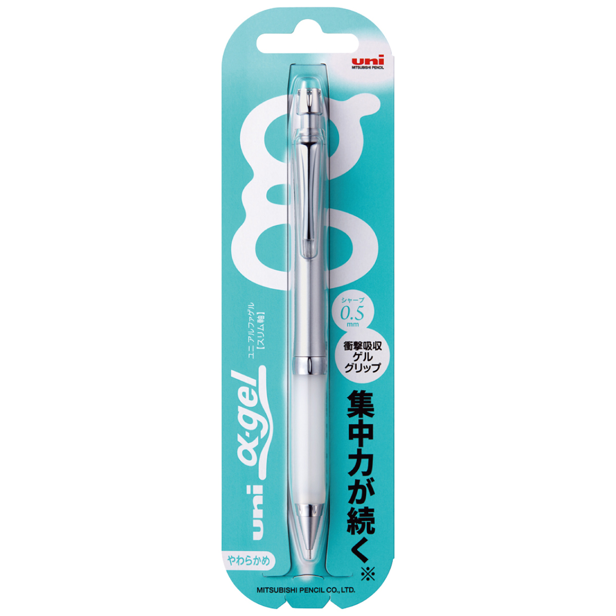 三菱鉛筆　シャープ　αゲル　スリムタイプ　０．５ｍｍ　やわらかめ　Ｍ５８０７ＧＧ１Ｐ．１　白