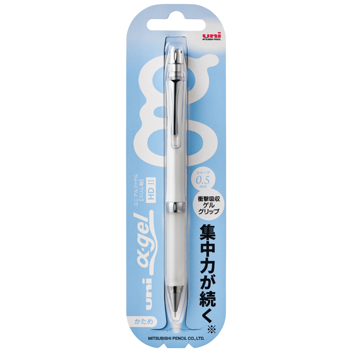 三菱鉛筆　シャープ　αゲル　スリムタイプ　０．５ｍｍ　かため　Ｍ５８０９ＧＧ１Ｐ．１　白