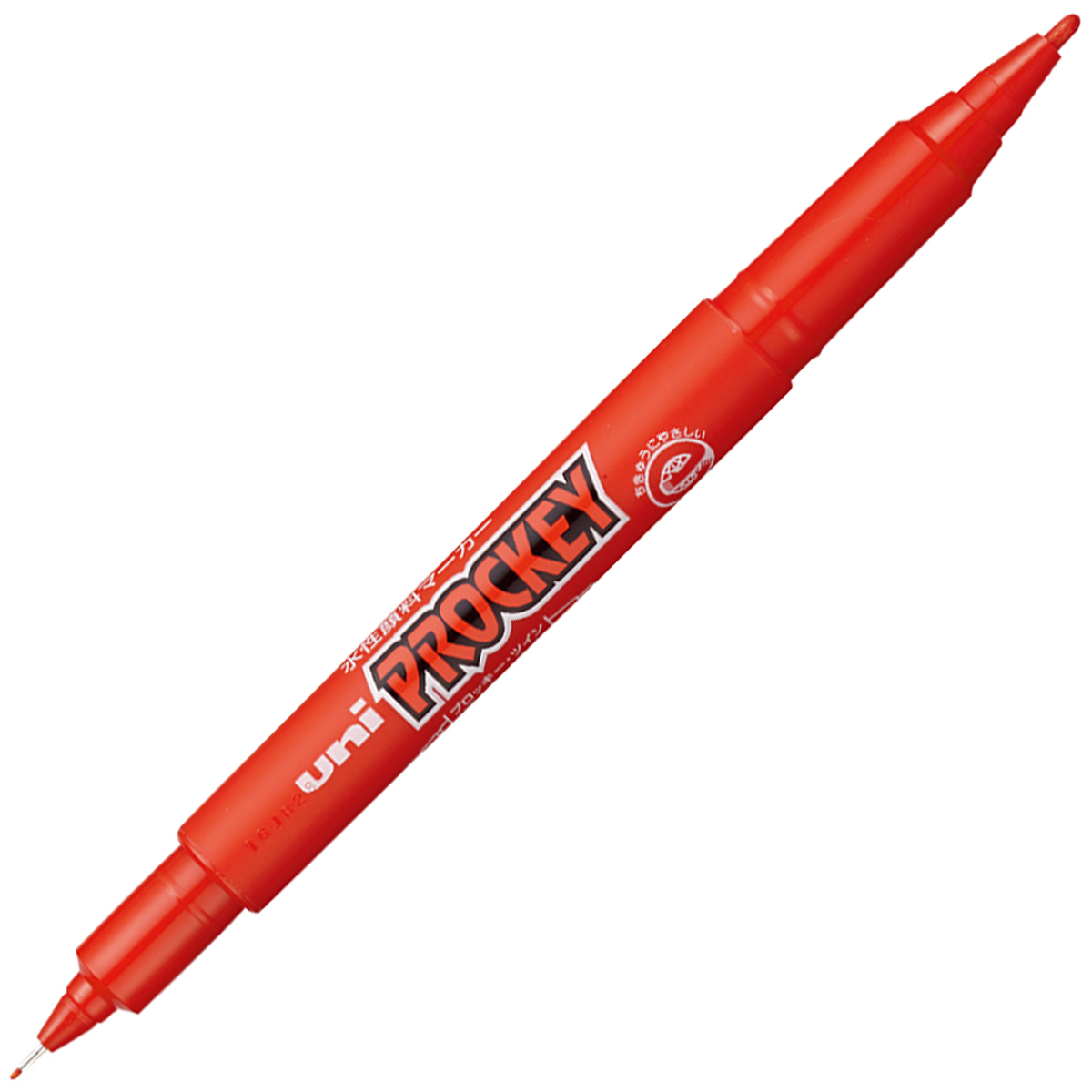 三菱鉛筆　水性マーカー　プロッキー　極細＋細字丸芯　ＰＭ１２０Ｔ．１５　赤