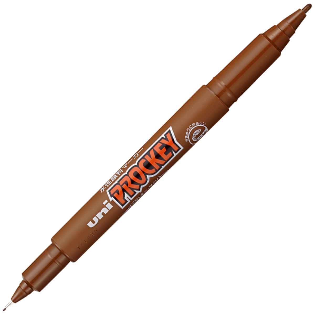 三菱鉛筆　水性マーカー　プロッキー　極細＋細字丸芯　ＰＭ１２０Ｔ．２１　茶