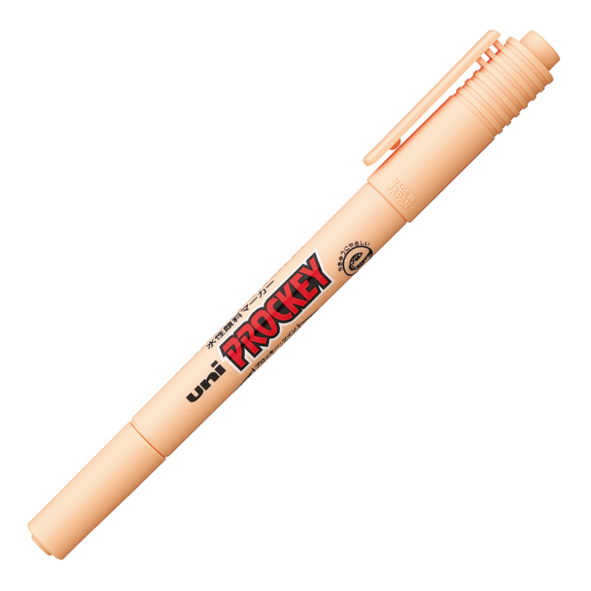 三菱鉛筆　水性マーカー　プロッキー　極細＋細字丸芯　ＰＭ１２０Ｔ．５４　うすだいだい