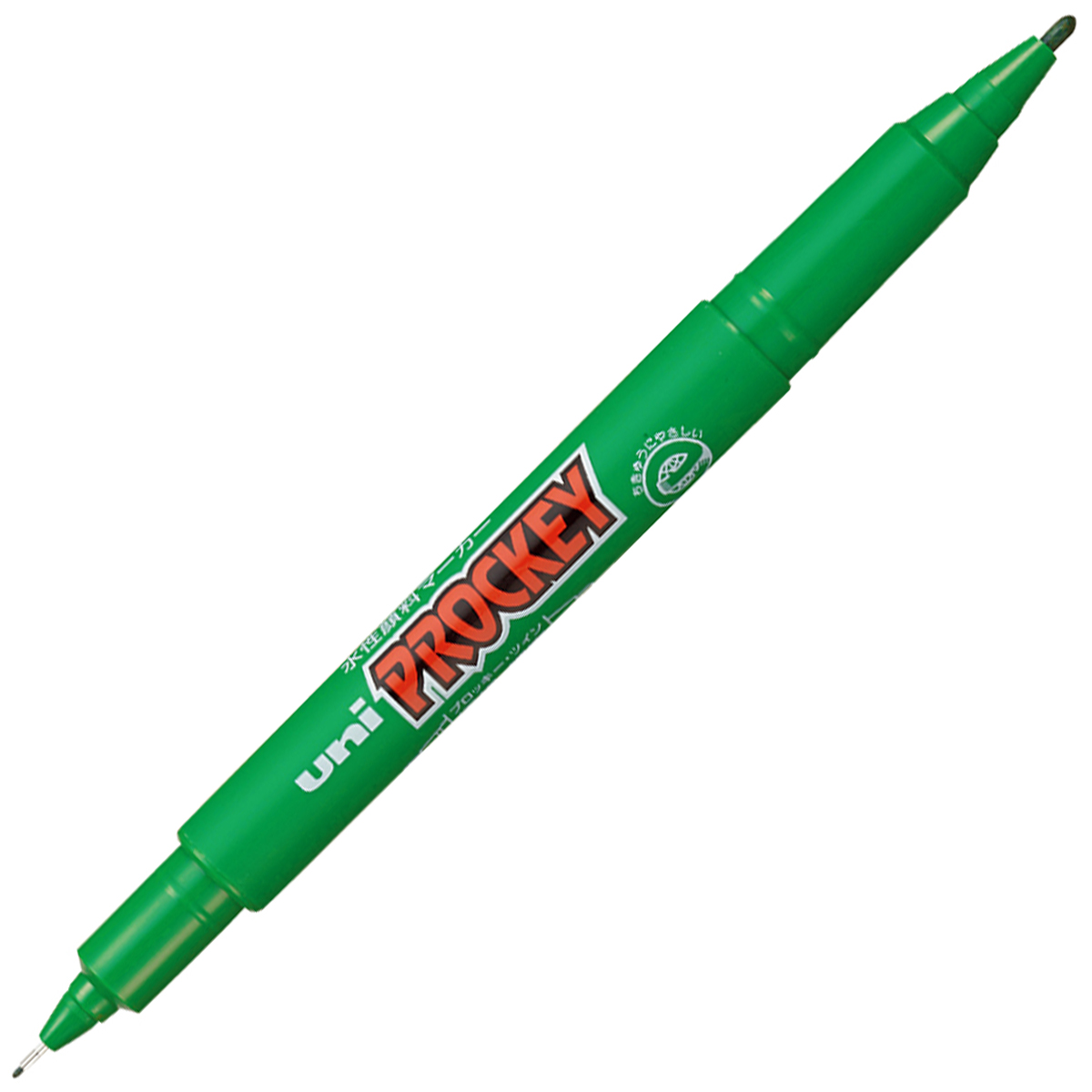 三菱鉛筆　水性マーカー　プロッキー　極細＋細字丸芯　ＰＭ１２０Ｔ．６　緑