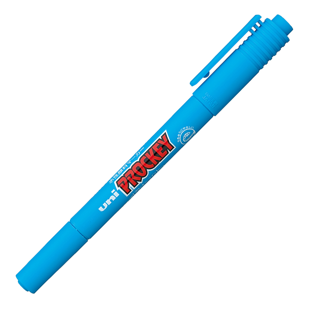 三菱鉛筆　水性マーカー　プロッキー　極細＋細字丸芯　ＰＭ１２０Ｔ．８　ライトブルー