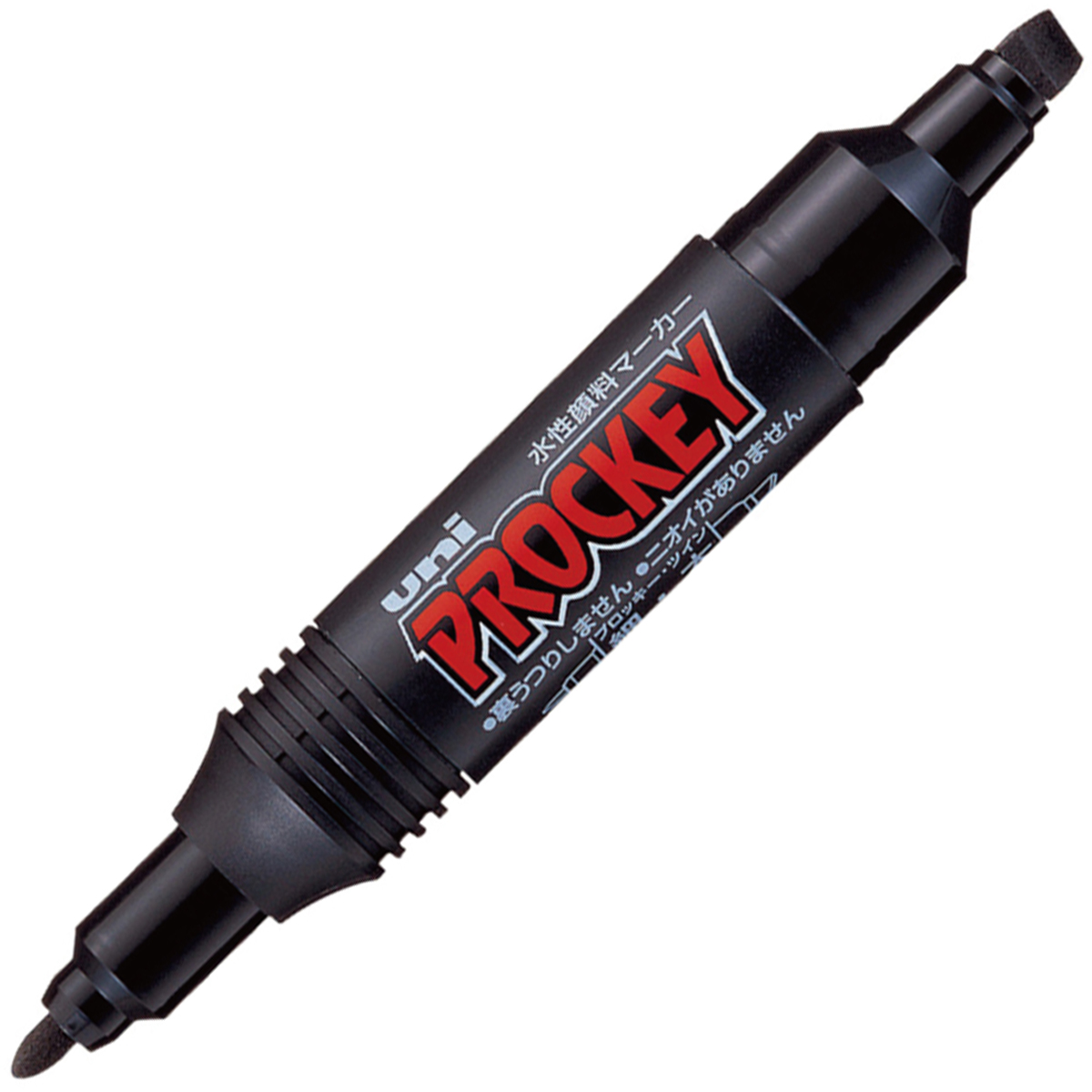 三菱鉛筆　水性マーカー　プロッキー　細字丸芯＋太字角芯　ＰＭ１５０ＴＲ．２４　黒