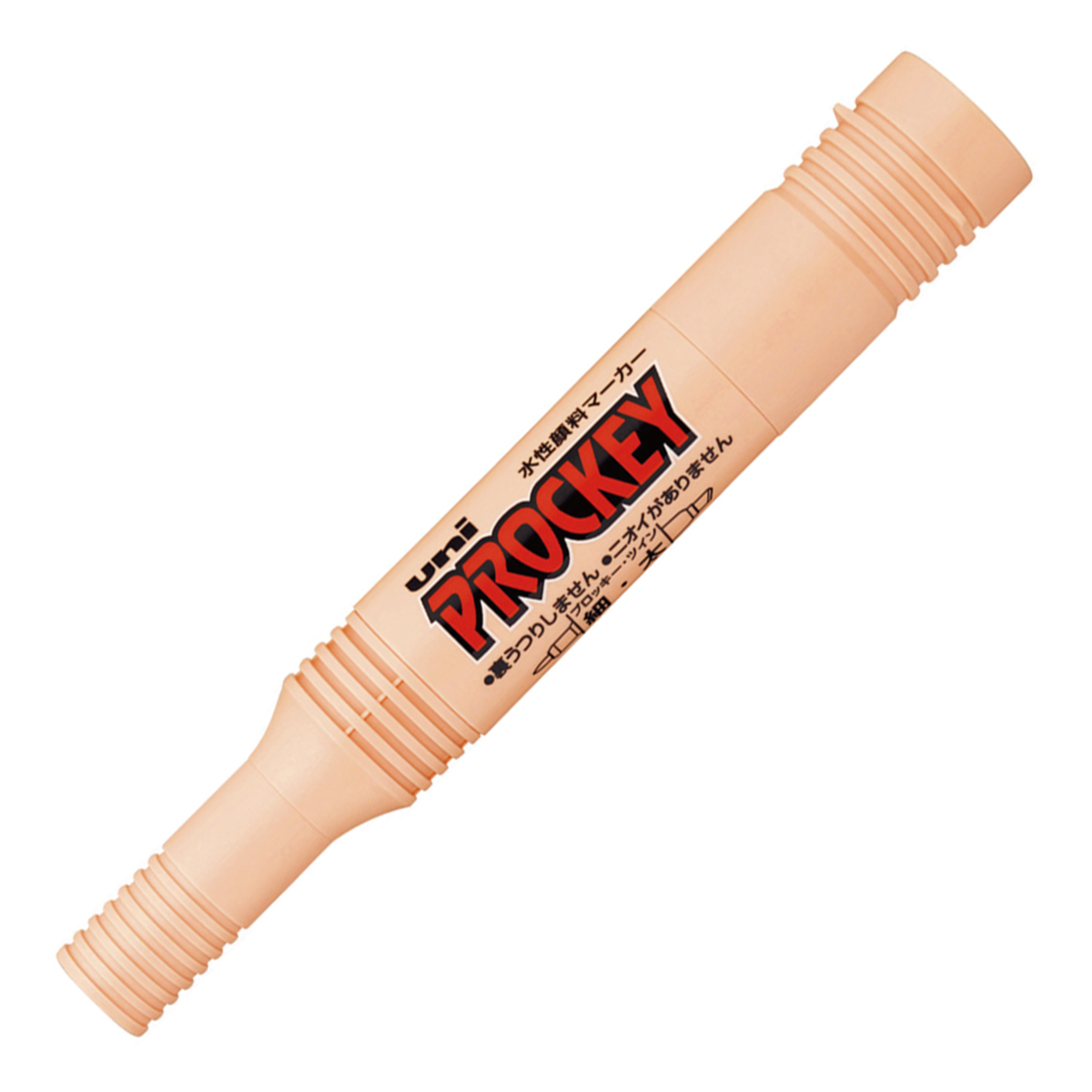 三菱鉛筆　水性マーカー　プロッキー　細字丸芯＋太字角芯　ＰＭ１５０ＴＲ．５４　うすだいだい
