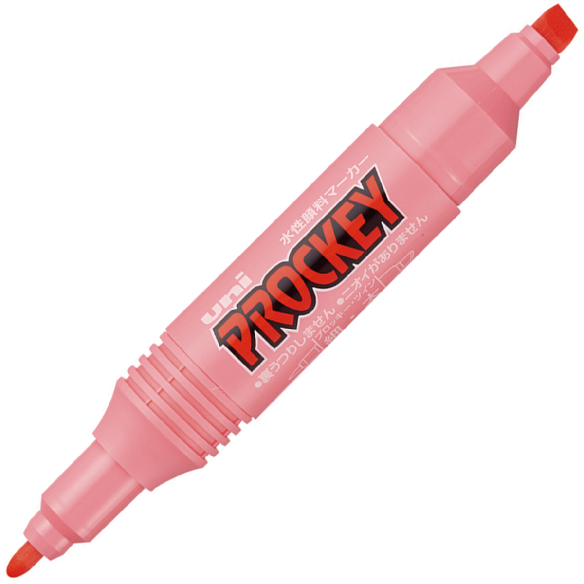 三菱鉛筆　水性マーカー　プロッキー　細字丸芯＋太字角芯　ＰＭ１５０ＴＲ．６６　ソフトピンク