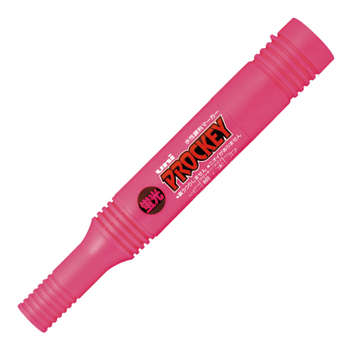 三菱鉛筆　水性マーカー　プロッキー　細字丸芯＋太字角芯　ＰＭ１５０ＴＲＫ．１３　蛍光ピンク