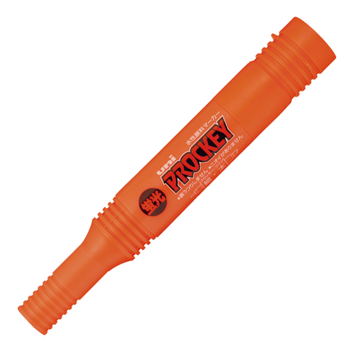 三菱鉛筆　水性マーカー　プロッキー　細字丸芯＋太字角芯　ＰＭ１５０ＴＲＫ．４　蛍光橙