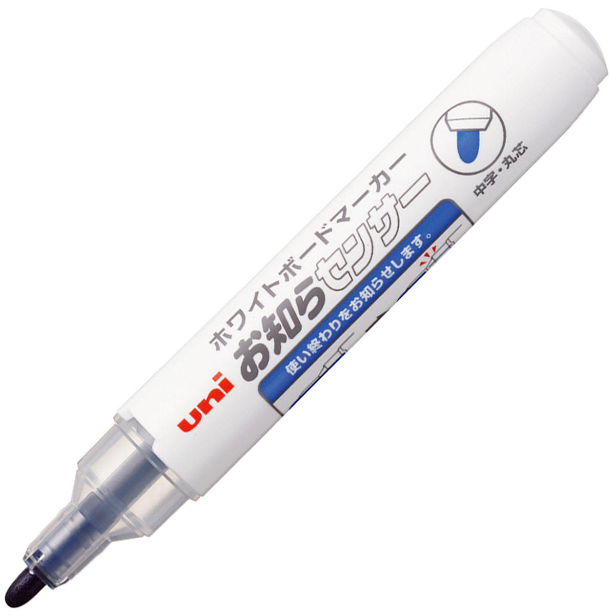 三菱鉛筆　ホワイトボードマーカー　お知らセンサー　中字丸芯　ＰＷＢ１２０４Ｍ．３３　青