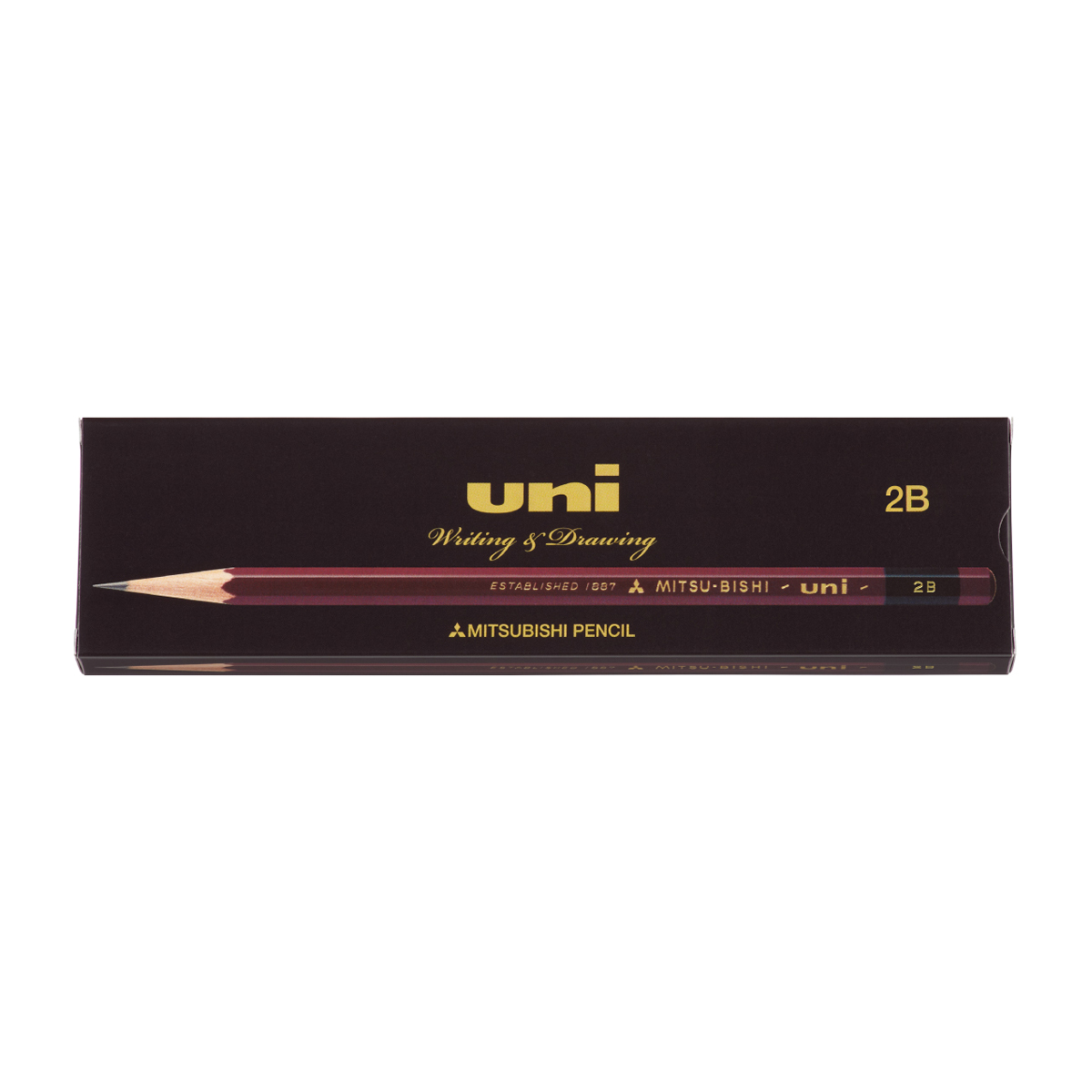 三菱鉛筆　鉛筆ユニ　紙箱　２Ｂ　ＵＫＮ２Ｂ　ダース（１２本）