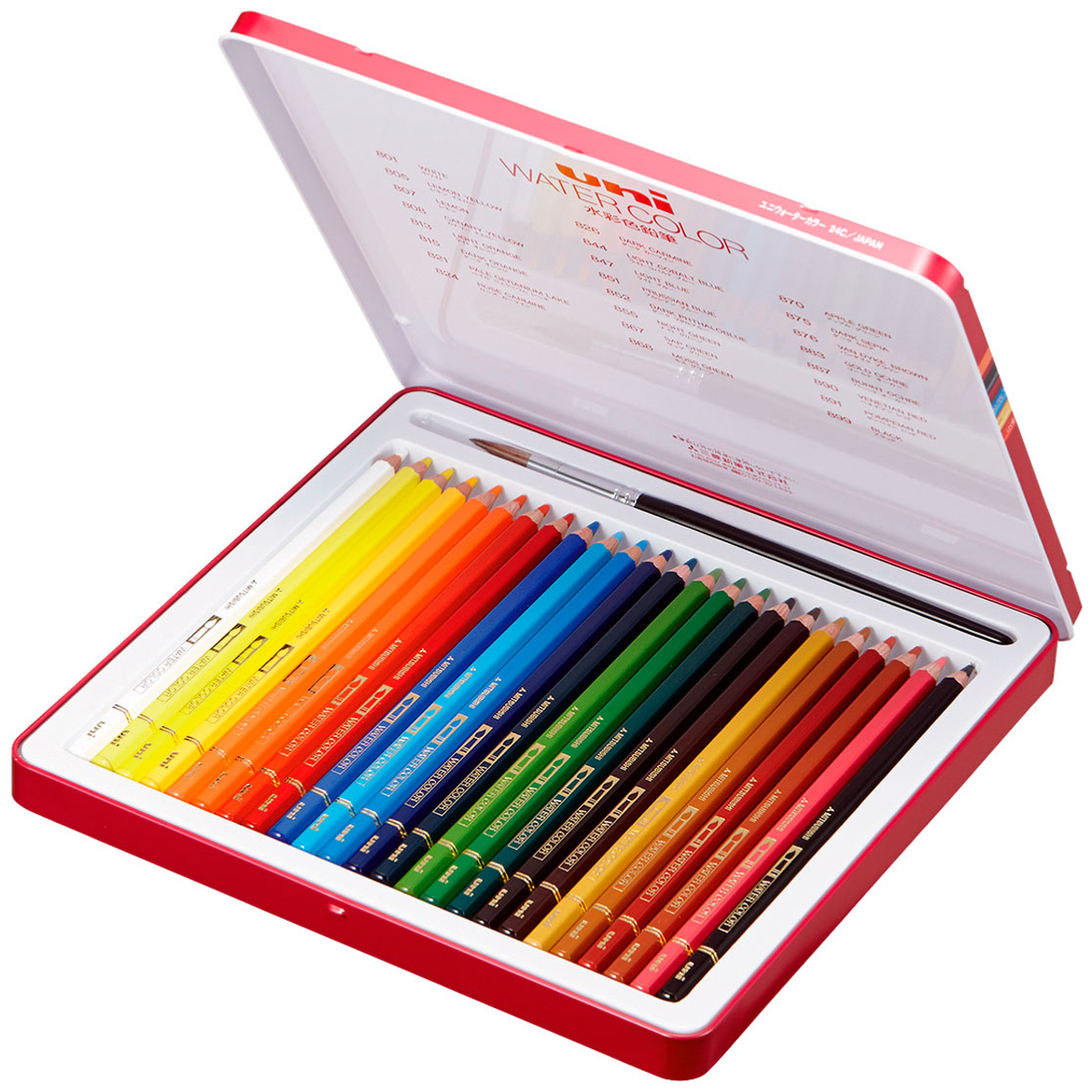 三菱鉛筆　色鉛筆ユニウォーターカラー　２４色セット　ＵＷＣ２４Ｃ　