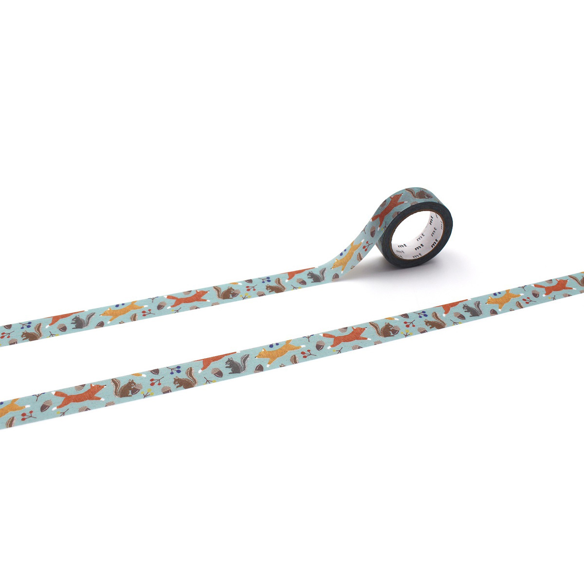 カモ井／マスキングテープ　ｍｔ　ｅｘ　刺繍・キツネとリス　ＭＴＥＸ１Ｐ１９３