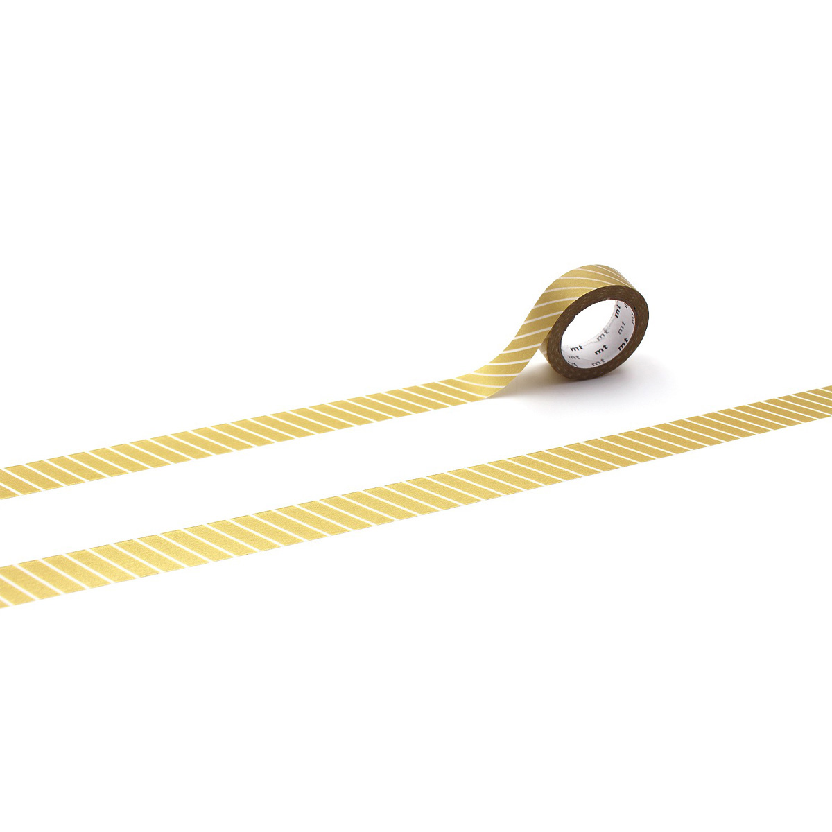 カモ井／マスキングテープ　ｍｔ　１Ｐ　ストライプ・ゴールド　ＭＴ０１Ｄ１４４Ｒ