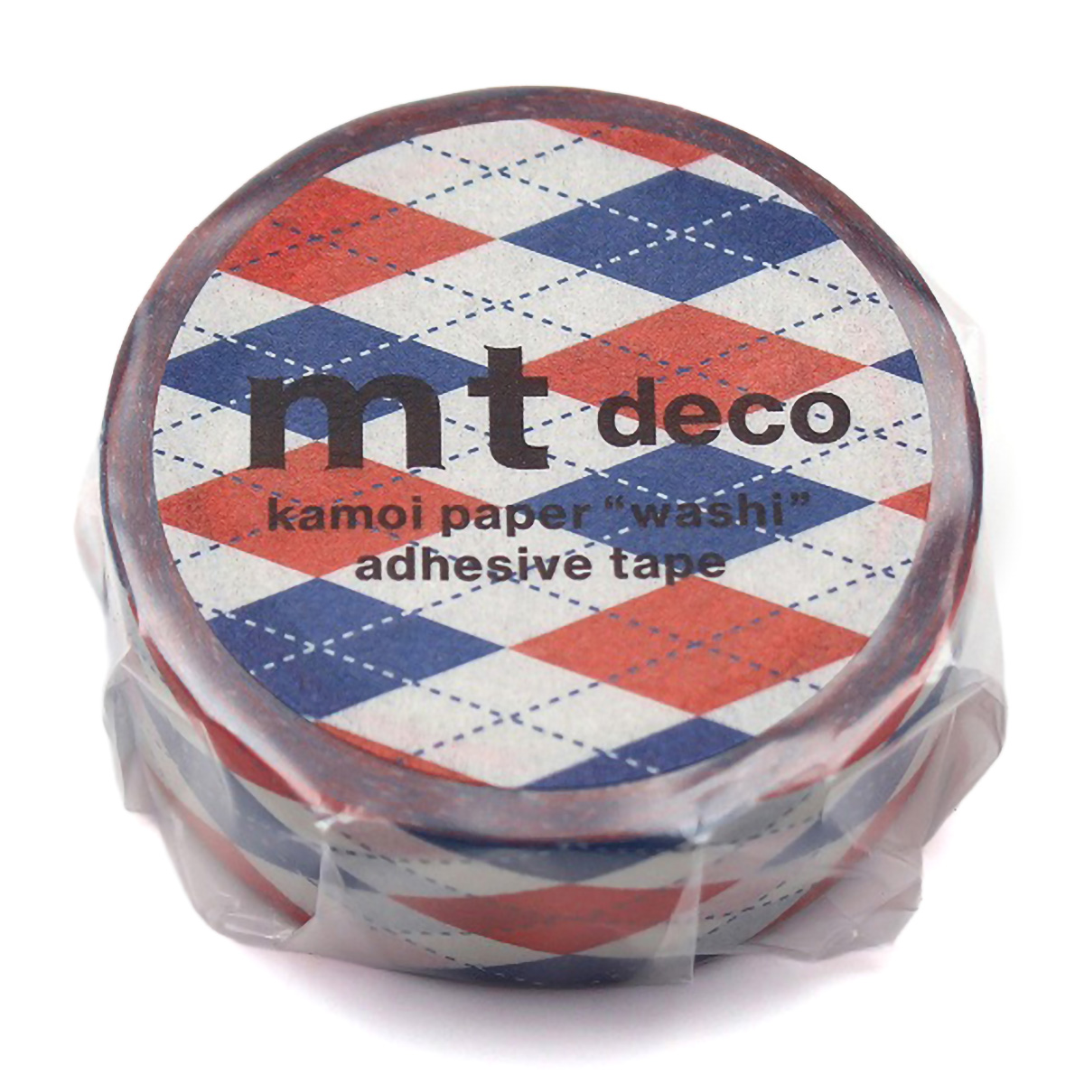 カモ井／マスキングテープ　ｍｔ　１Ｐ　アーガイル・レッド　ＭＴ０１Ｄ１６２Ｒ