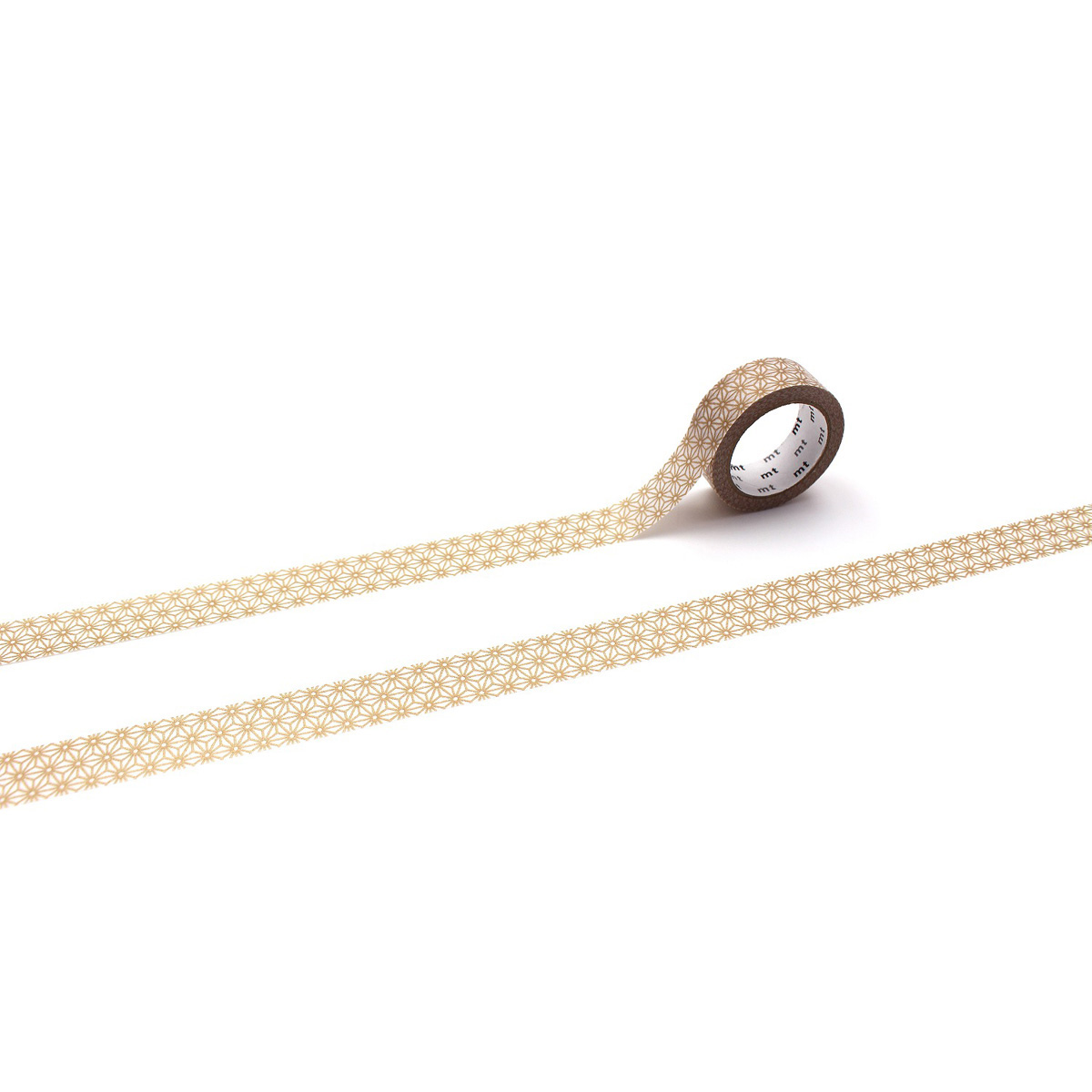 カモ井／マスキングテープ　ｍｔ　１Ｐ　麻の葉・真鍮　ＭＴ０１Ｄ２１４Ｒ