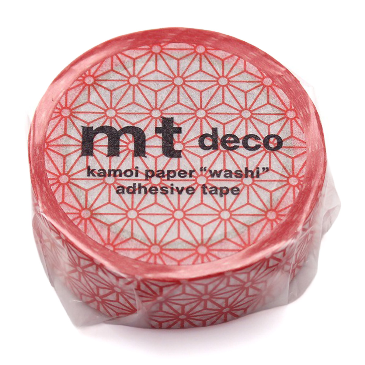 カモ井／マスキングテープ　ｍｔ　１Ｐ　麻の葉・朱赤　ＭＴ０１Ｄ２１５Ｒ