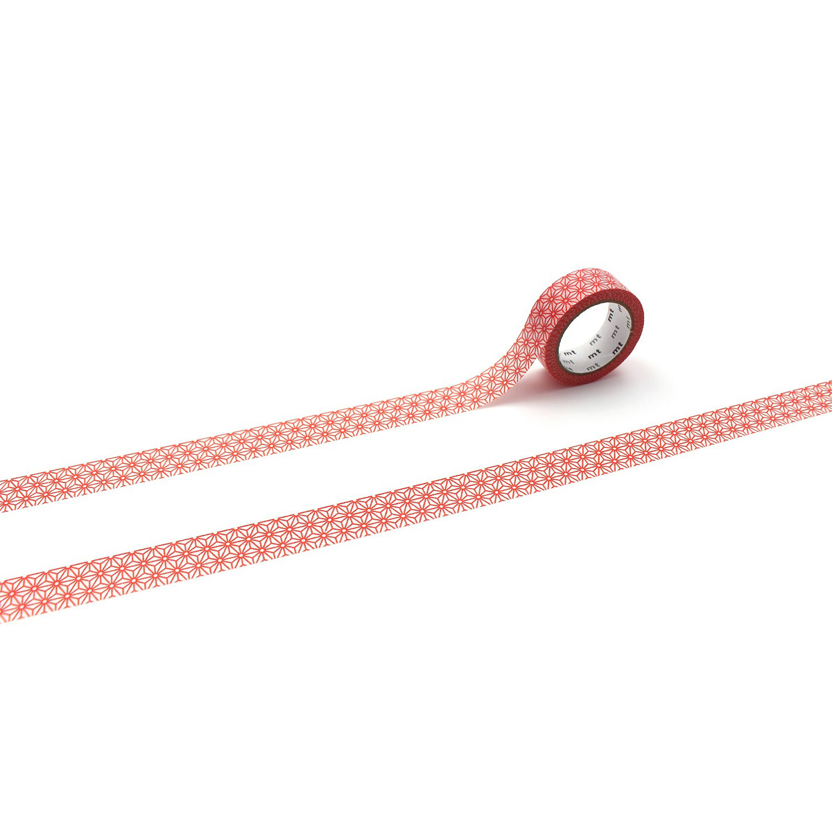 カモ井／マスキングテープ　ｍｔ　１Ｐ　麻の葉・朱赤　ＭＴ０１Ｄ２１５Ｒ