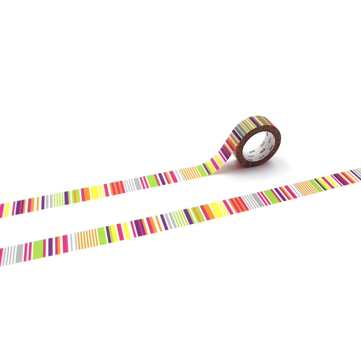 カモ井／マスキングテープ　ｍｔ　１Ｐ　マルチボーダー・ビビッド　ＭＴ０１Ｄ２８５Ｒ