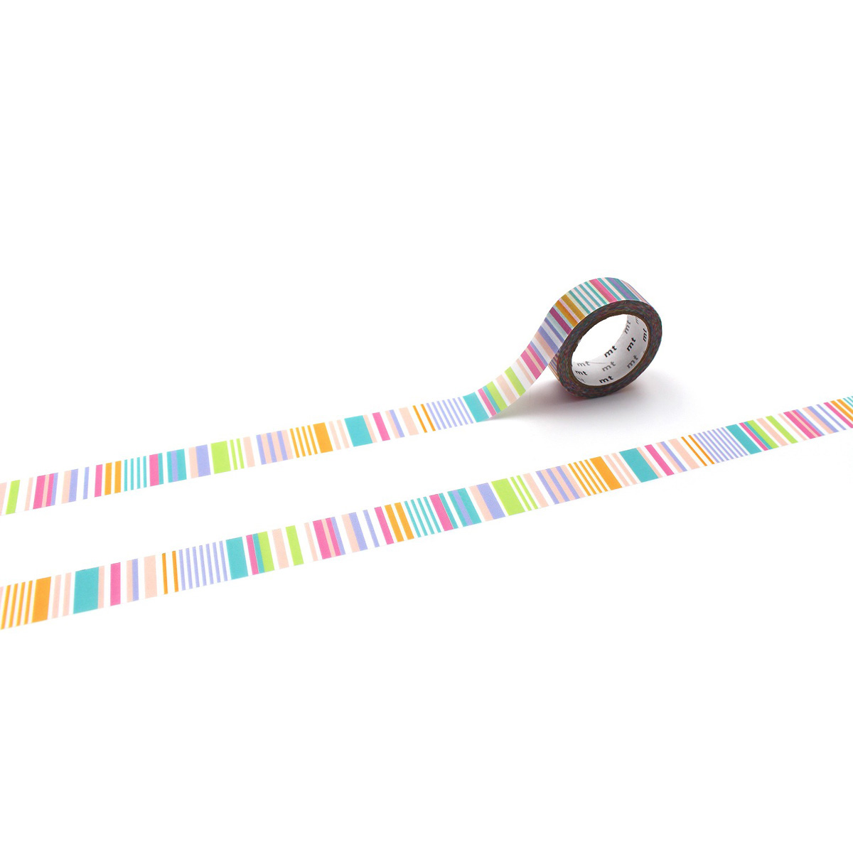 カモ井／マスキングテープ　ｍｔ　１Ｐ　マルチボーダー・パステル　ＭＴ０１Ｄ２８６Ｒ