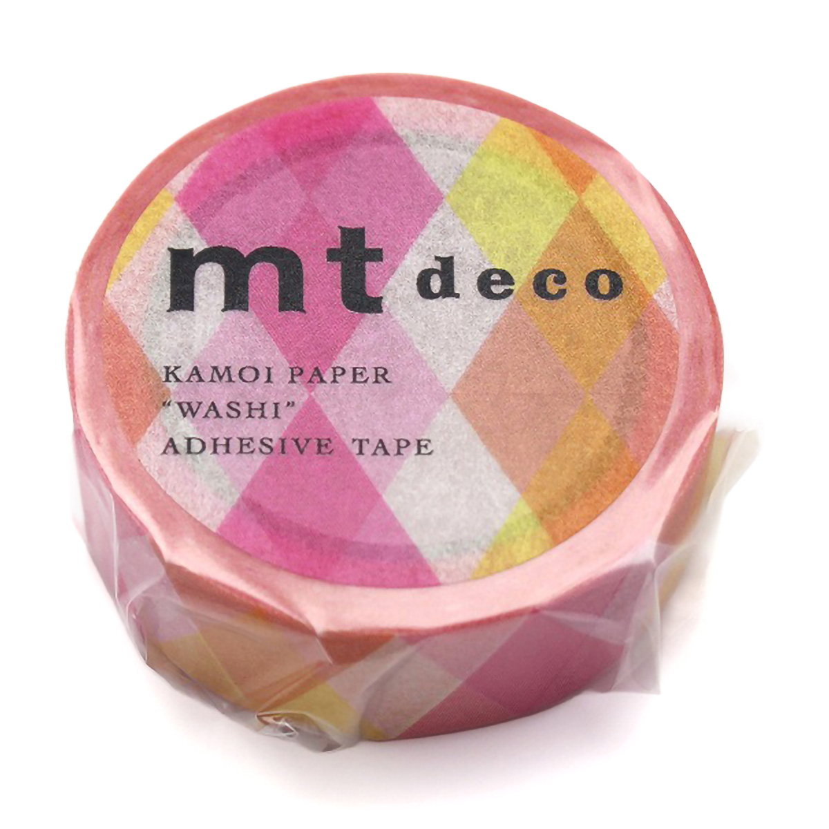 カモ井／マスキングテープ　ｍｔ　１Ｐ　三角とダイヤ・ピンク　ＭＴ０１Ｄ３３５Ｒ