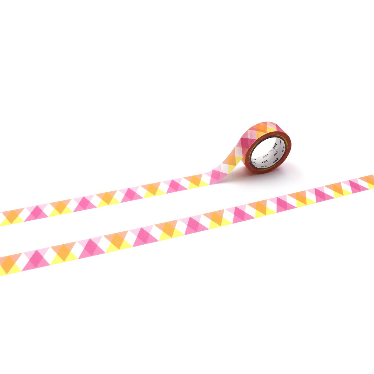 カモ井／マスキングテープ　ｍｔ　１Ｐ　三角とダイヤ・ピンク　ＭＴ０１Ｄ３３５Ｒ