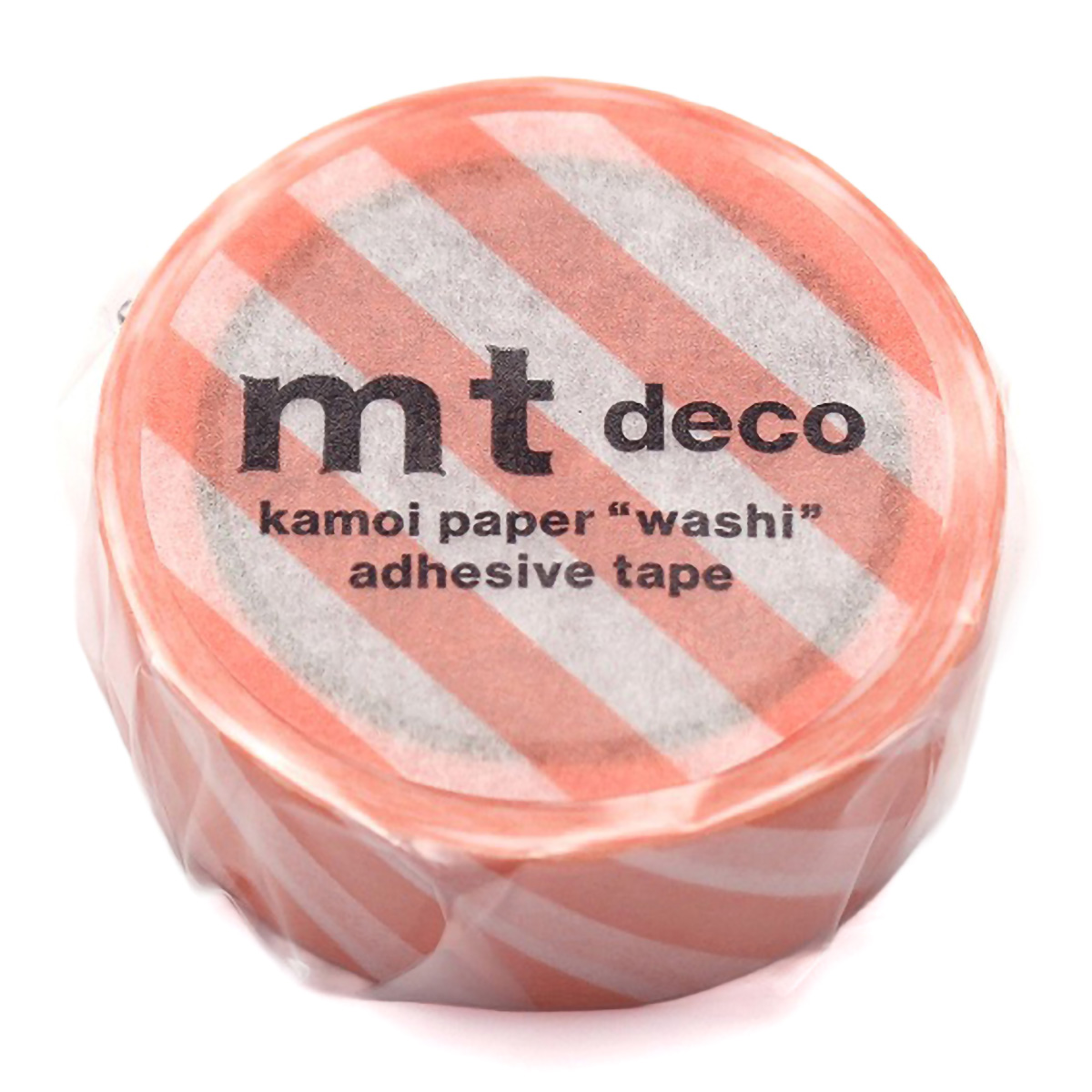 カモ井／マスキングテープ　ｍｔ　１Ｐ　ストライプ・サーモンピンク　ＭＴ０１Ｄ３７０Ｒ