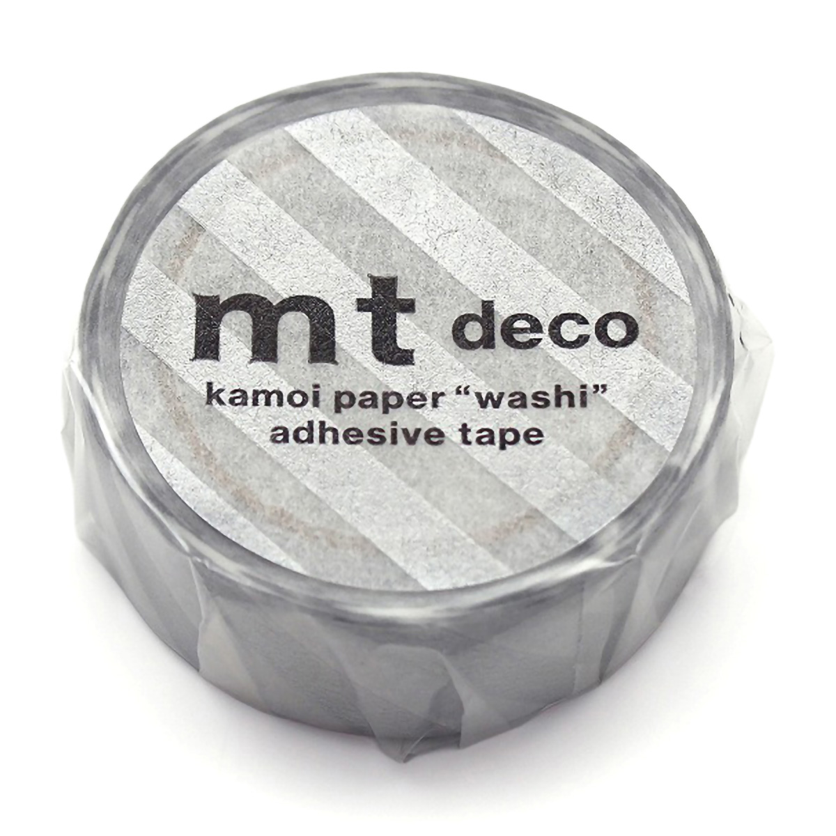 カモ井／マスキングテープ　ｍｔ　１Ｐ　ストライプ・銀　ＭＴ０１Ｄ３７８Ｒ