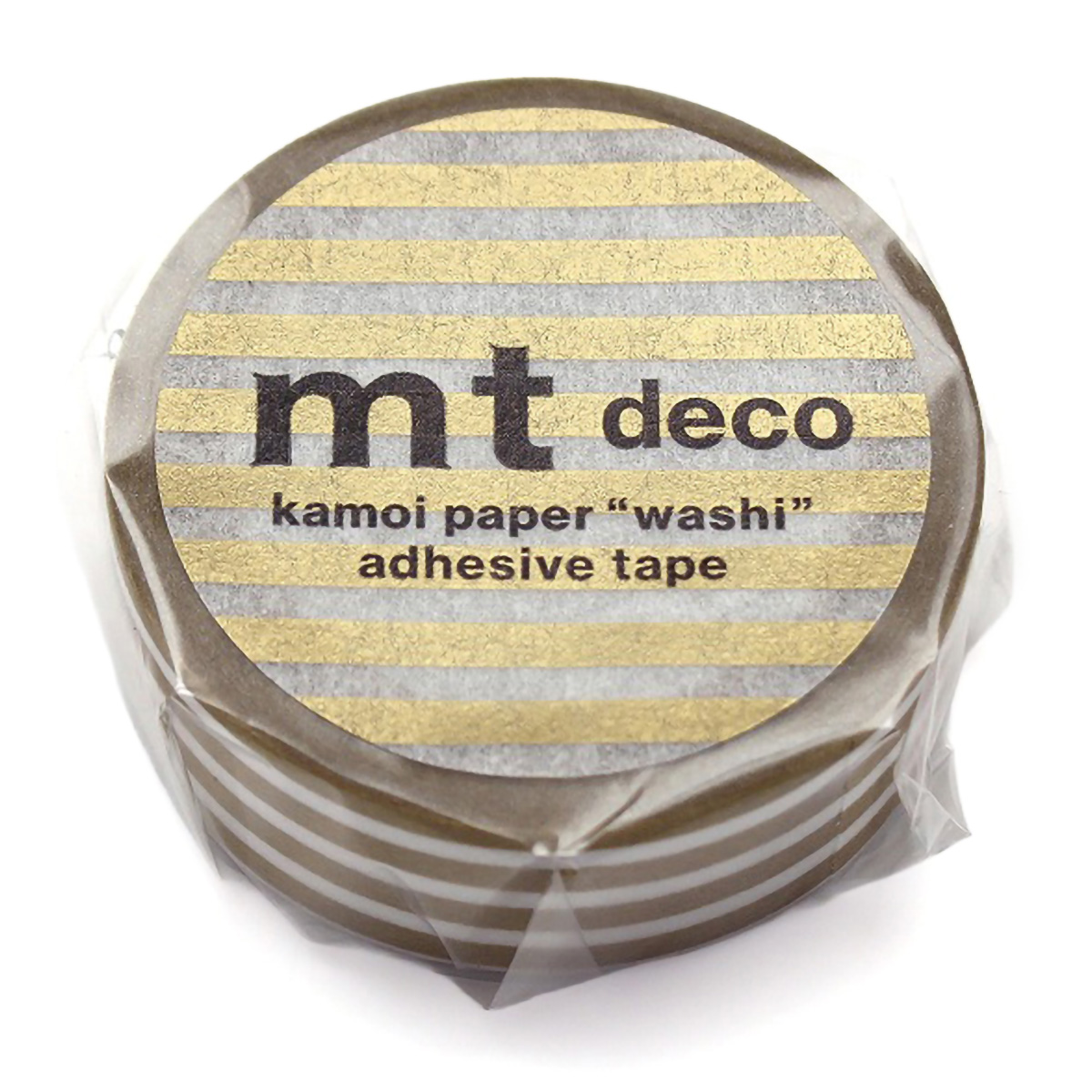 カモ井／マスキングテープ　ｍｔ　１Ｐ　ボーダー・金　ＭＴ０１Ｄ３９０Ｒ