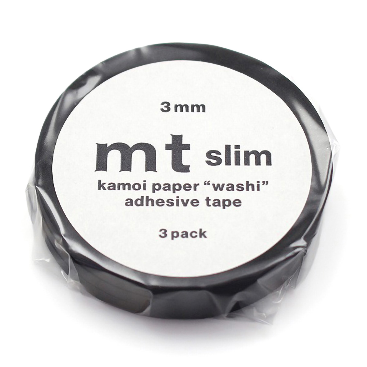 カモ井／マスキングテープ　ｍｔ　ｓｌｉｍ　３ｍｍ　マットブラック　　ＭＴＳＬＩＭＳ１１Ｒ