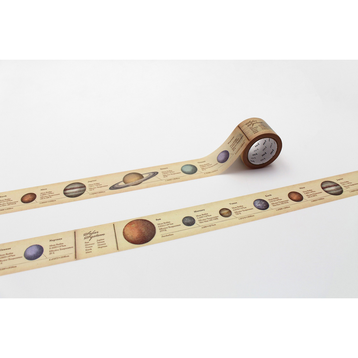 カモ井／マスキングテープ　ｍｔ　ｅｘ　図鑑・太陽系　ＭＴＥＸ１Ｐ３５Ｒ