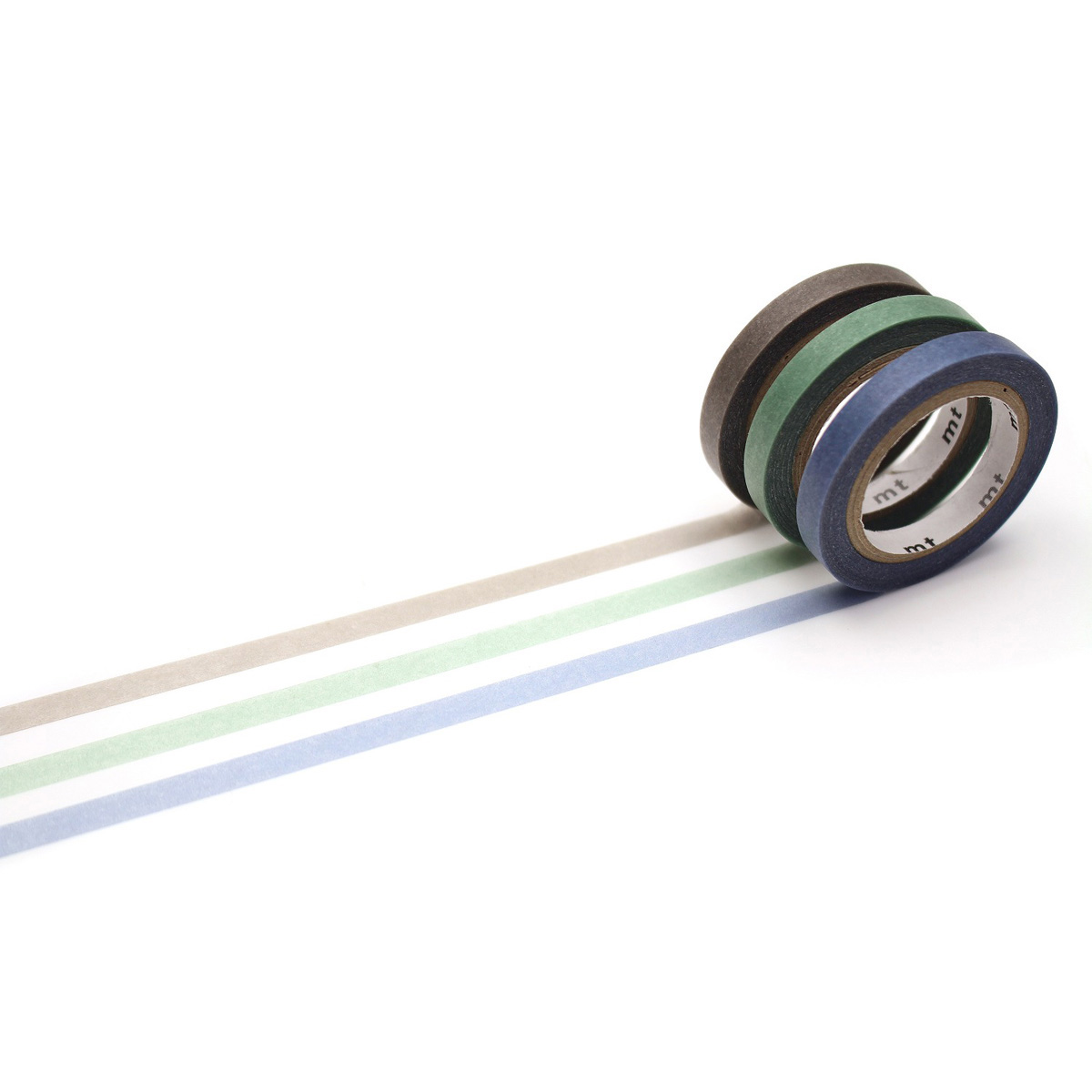 カモ井／マスキングテープ　ｍｔトレハリ　詰替用テープセットＢ（ブルーグレー、リーフグリーン、アッシュベージュ）　ＭＴＴＣＰ０３