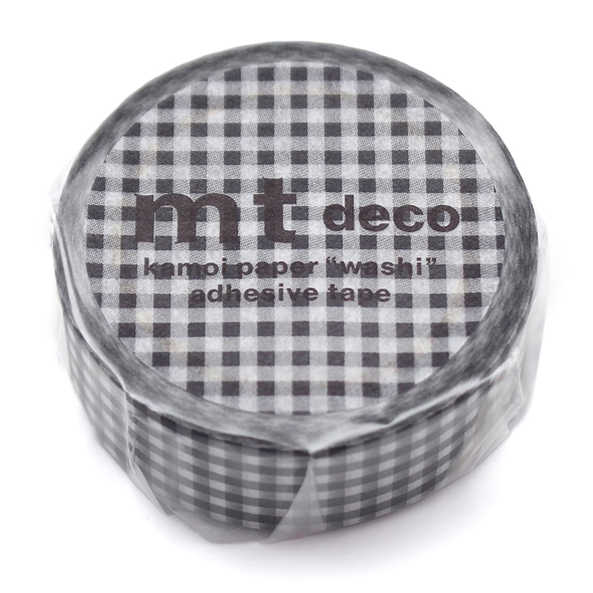 カモ井／マスキングテープ　ｍｔ　１Ｐ　細かいギンガムチェック・ブラック　ＭＴ０１Ｄ５４７