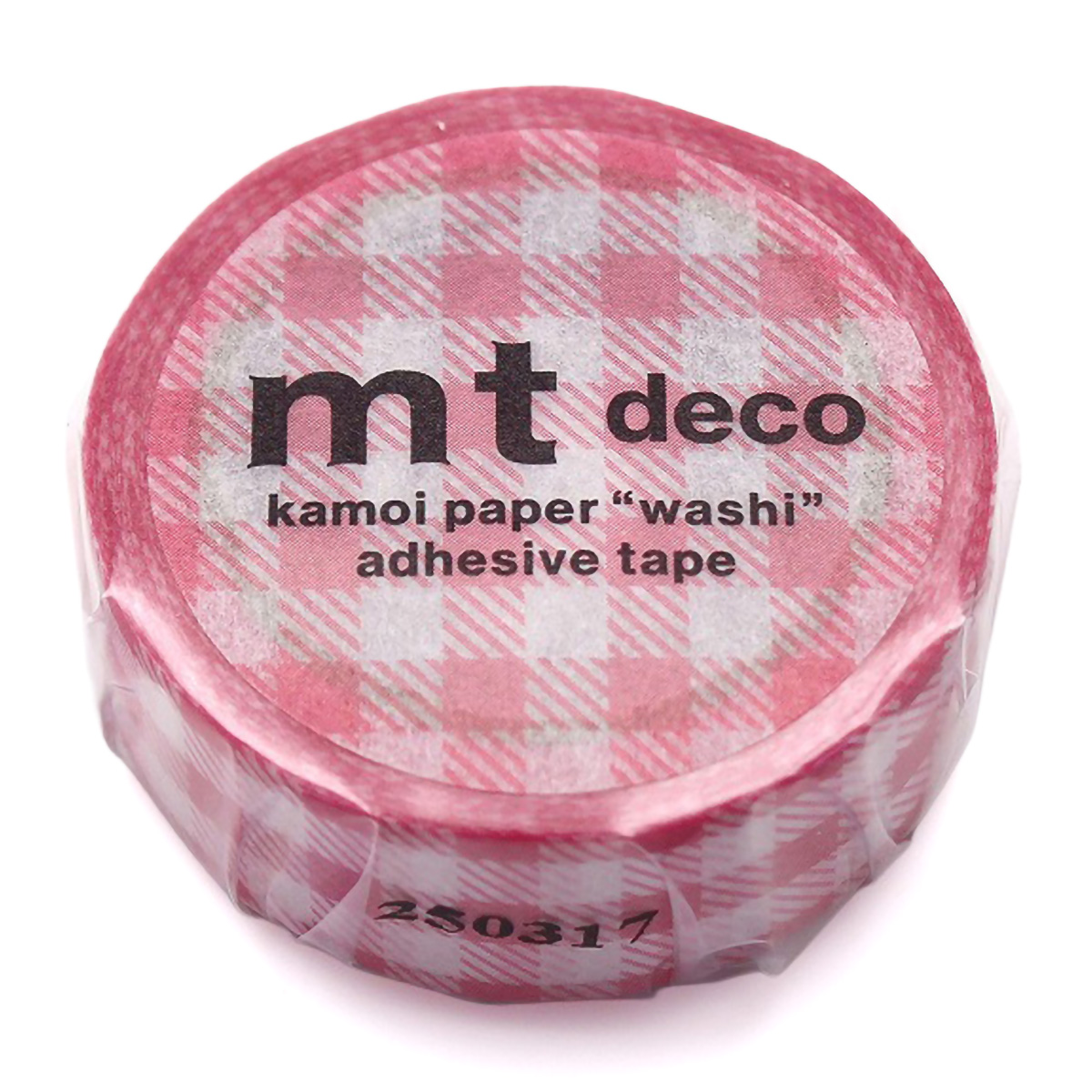 カモ井／マスキングテープ　ｍｔ　１Ｐ　ストライプギンガムチェック・ピンク　ＭＴ０１Ｄ５４８