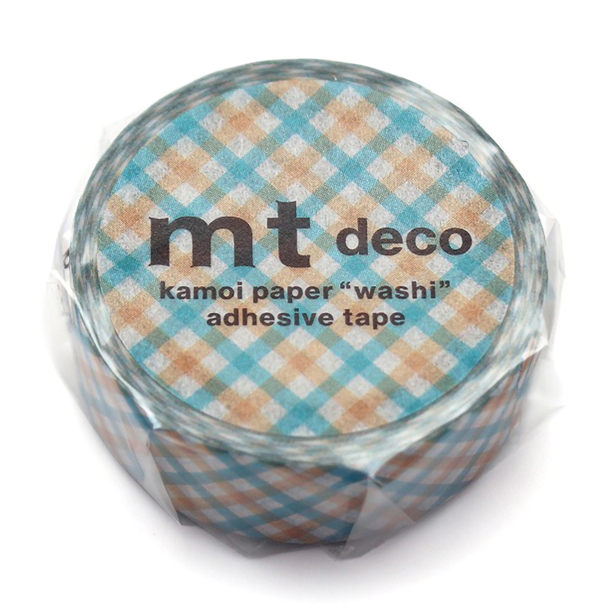 カモ井／マスキングテープ　ｍｔ　１Ｐ　重なるギンガムチェック・オレンジ　ＭＴ０１Ｄ５５０