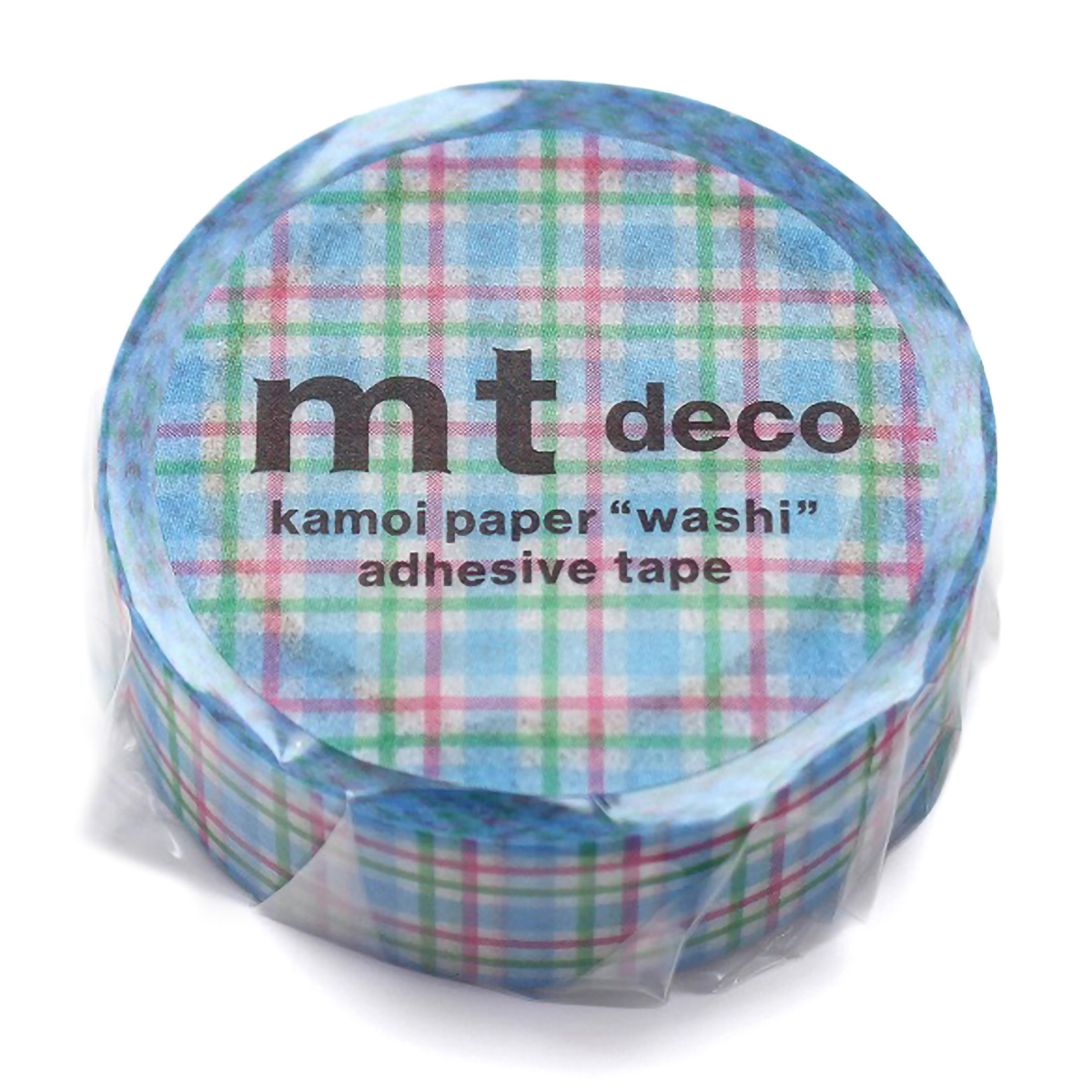 カモ井／マスキングテープ　ｍｔ　１Ｐ　カラフルギンガムチェック・ブルー　ＭＴ０１Ｄ５５１