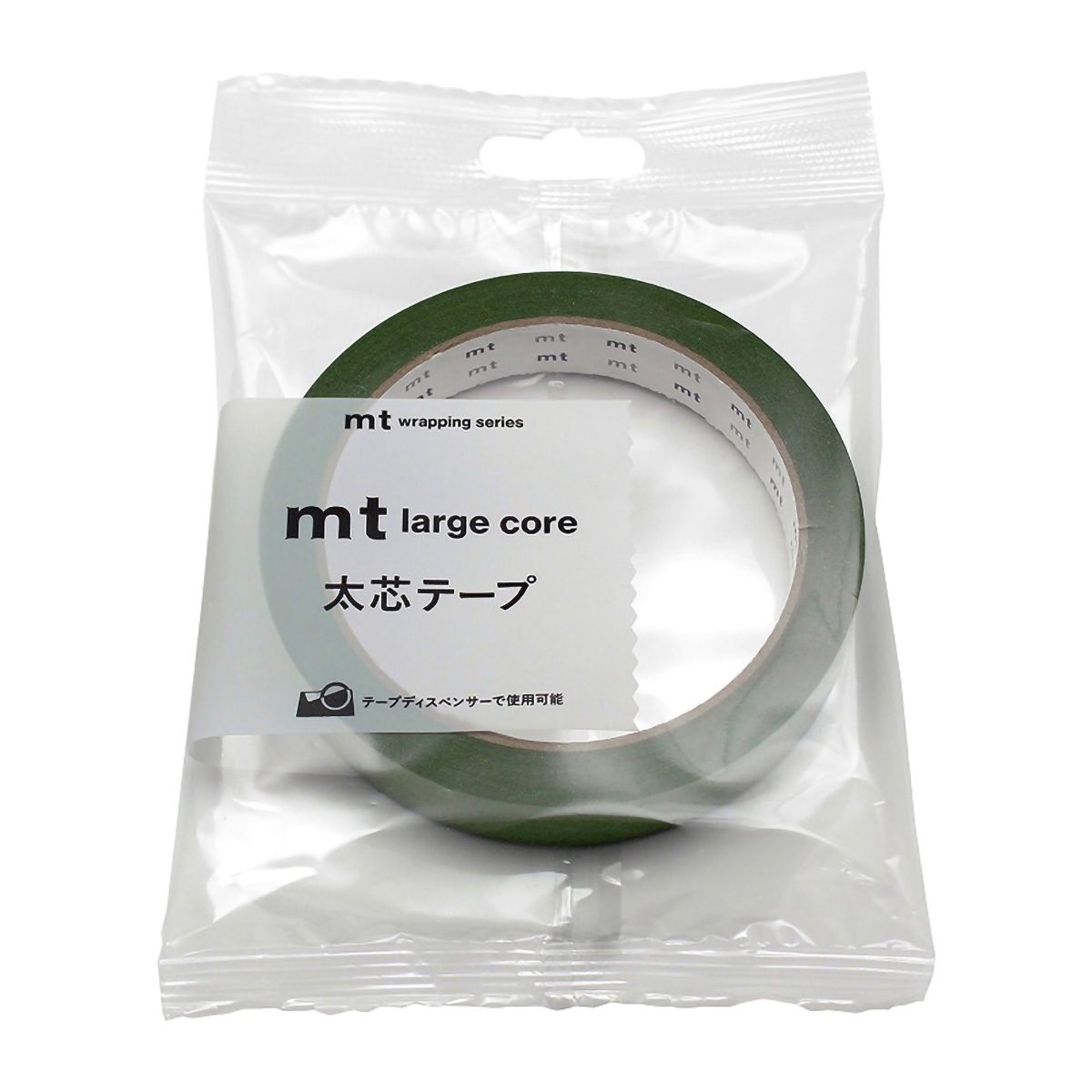 カモ井／マスキングテープ　ｍｔ　ｌａｒｇｅ　ｃｏｒｅ　和紙　マットオリーブグリーン　ＭＴ０１Ｌ０５０